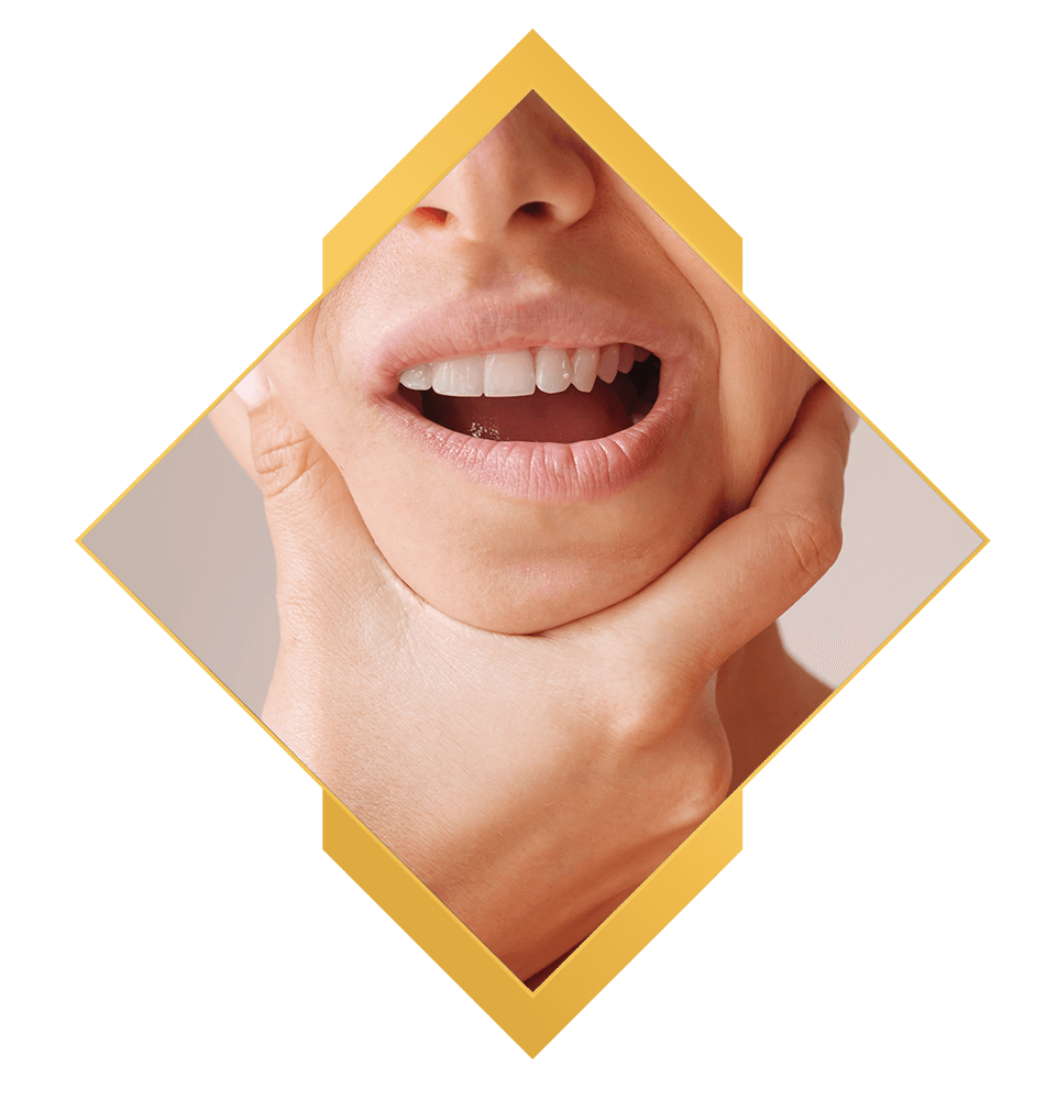 close up of person with mouth pain