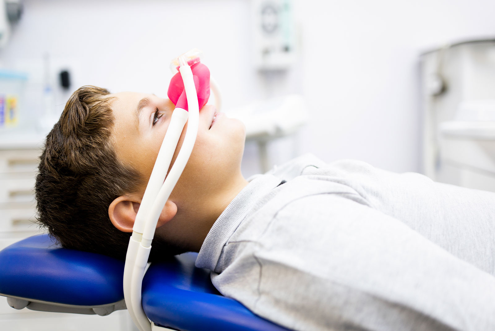 young child dental patient prep and ready for sedation treatment